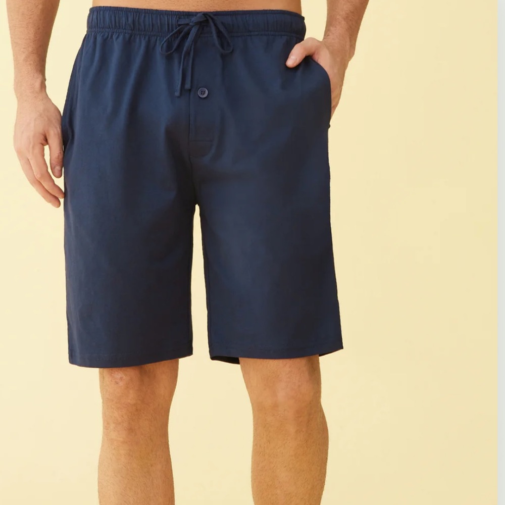 Murano Solid Liquid Cotton Sleep Shorts In Dark Navy